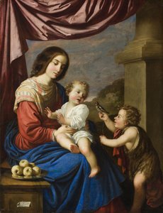 Madonna y el Niño con el Infante San Juan, 1658 de Francisco de Zurbaran